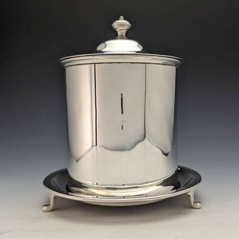 British Antique Silver Plated Biscuit Barrel Henry Atkin